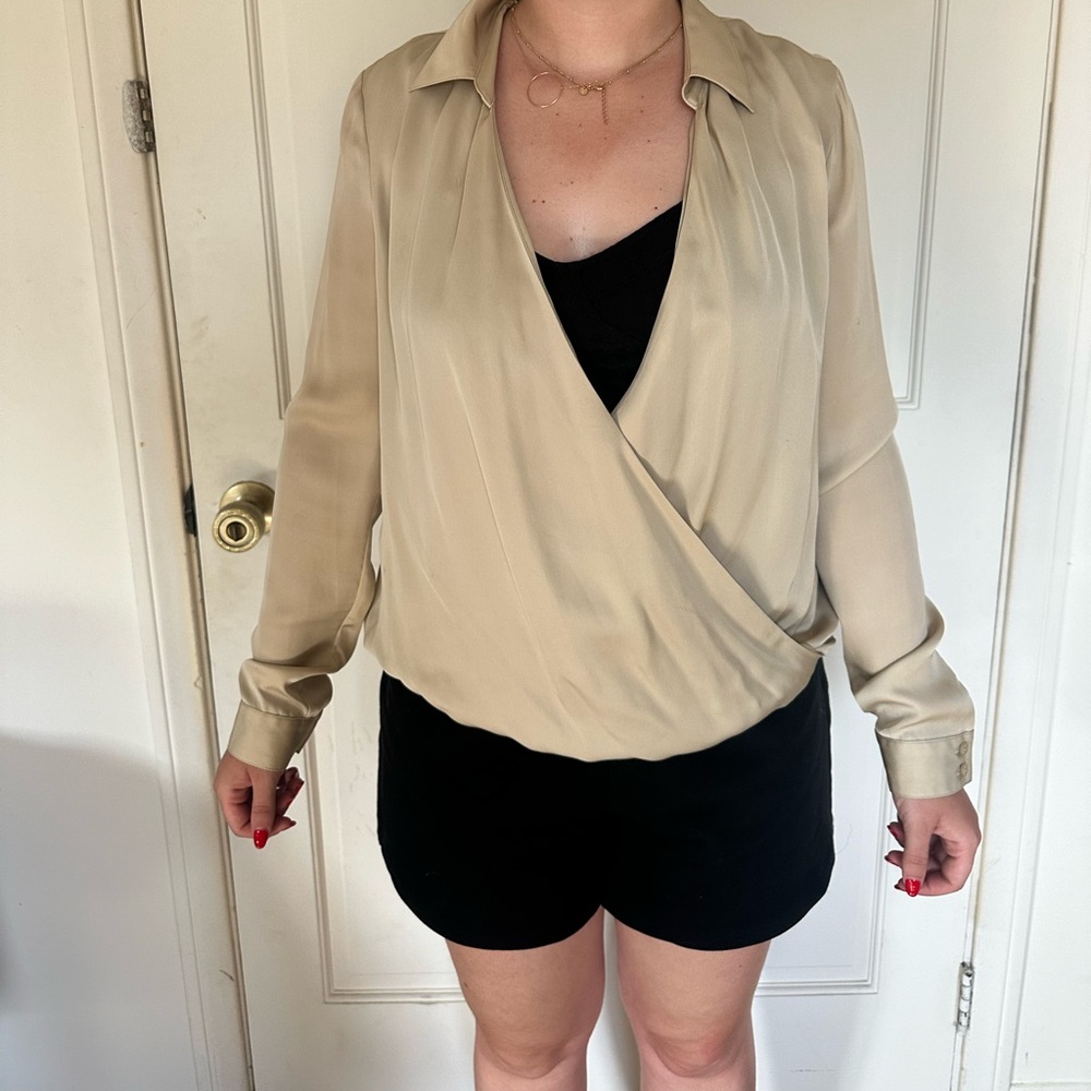 Beige Silk Blouse